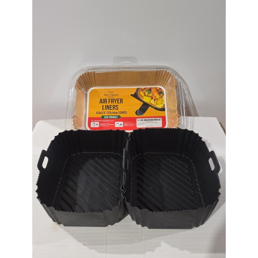 2PCS Non-Stick Silicone 110 Paper Air Fryer Liners Ninja 8-10 QT